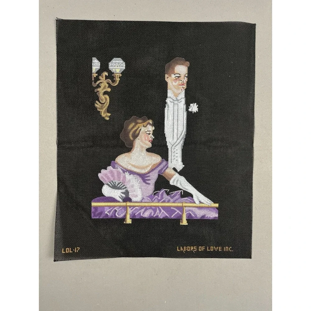 Labors Love Handpainted HP Needlepoint Canvas - Opera Balcony Scene Date Night